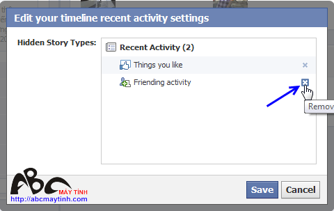 Ẩn và hiện Recent Activity trong Facebook Recentacti6