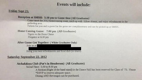 Class Reunion Letter Lists ‘White Graduates Only’ Party (video) Ht_segregated_reunion_ll_120831_wblog