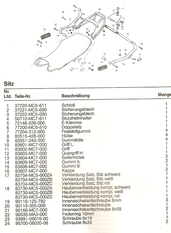 Befestigung Haubenverkleidung CX500E/CX650E Ex-pc6-heckbrzelahyaw