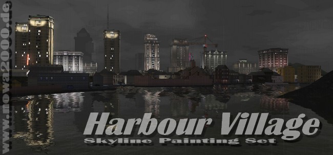 Painting Set Harbour Village Skyline Skyline650banneryykwv