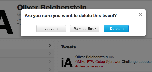 Tweets tachados: un concepto muy interesante Mark-as-error