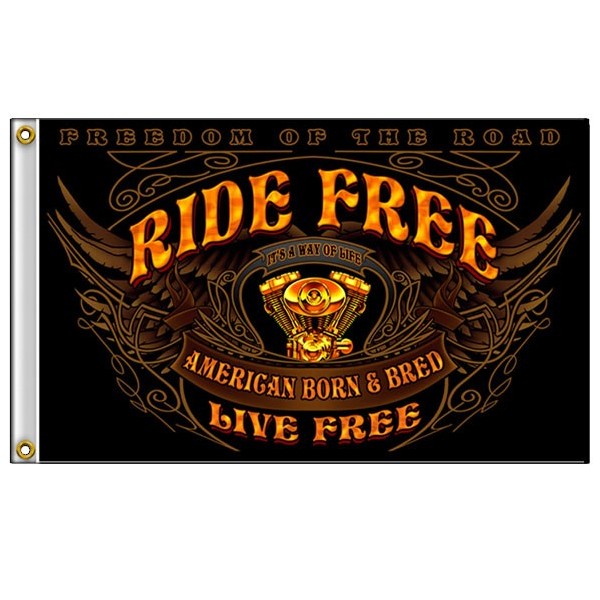 Accessoires de Bikers Drapeaux-nostalgia-ride-free