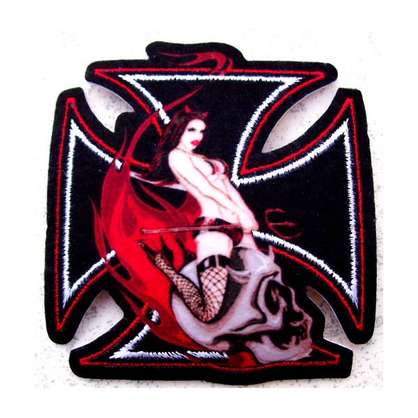 Accessoires de Bikers - Page 2 Patch-woman-on-the-skull-accessoires-motard