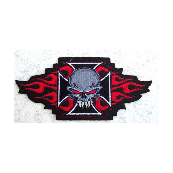 Accessoires de Bikers - Page 2 Patch-iron-cross-skull-accessoires-motard