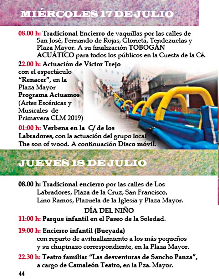 Programa de las fiestas 2019 en honor al Stmo. Cristo de la Caridad en La Puebla de Montalbán (del 29 de junio al 22 de julio) LaPuebla4