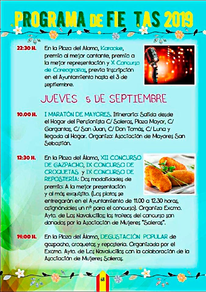 Programa de las Fiestas de Los Navalucillos 2019 en honor a la virgen de las Saleras (del 25 de agosto al 10 de Septiembre) Navalucillos19_2