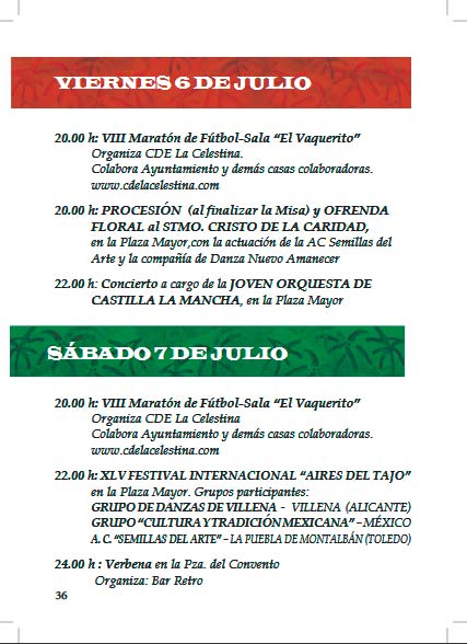 Programa de las fiestas 2018 en honor al Stmo. Cristo de la Caridad en La Puebla de Montalbán (del 15 al 18 de julio) Fiestaspueblamonta1