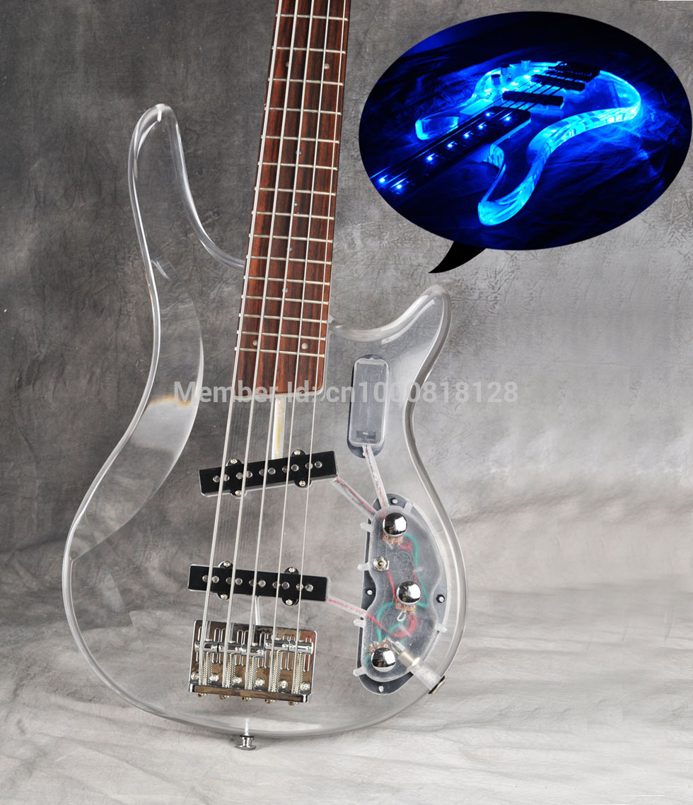 Baixos diferentes e exóticos. 2016-New-Arrival-Thru-5-String-font-b-Acrylic-b-font-Body-font-b-Bass-b