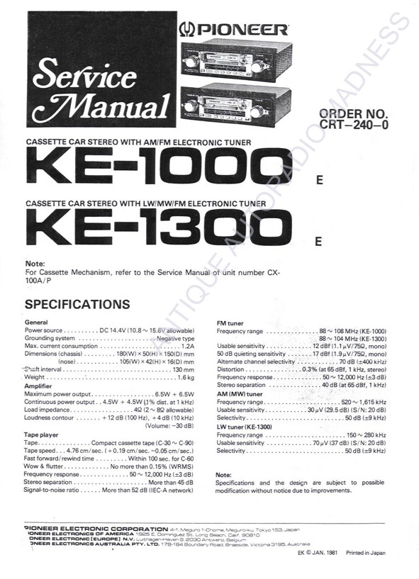 Pioneer KE 1300 Sch_KE1000_1300_01AAM