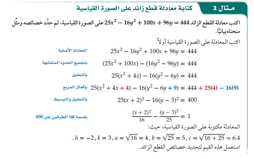 كتابة معادلة قطع زائد على الصورة القياسية Index.1