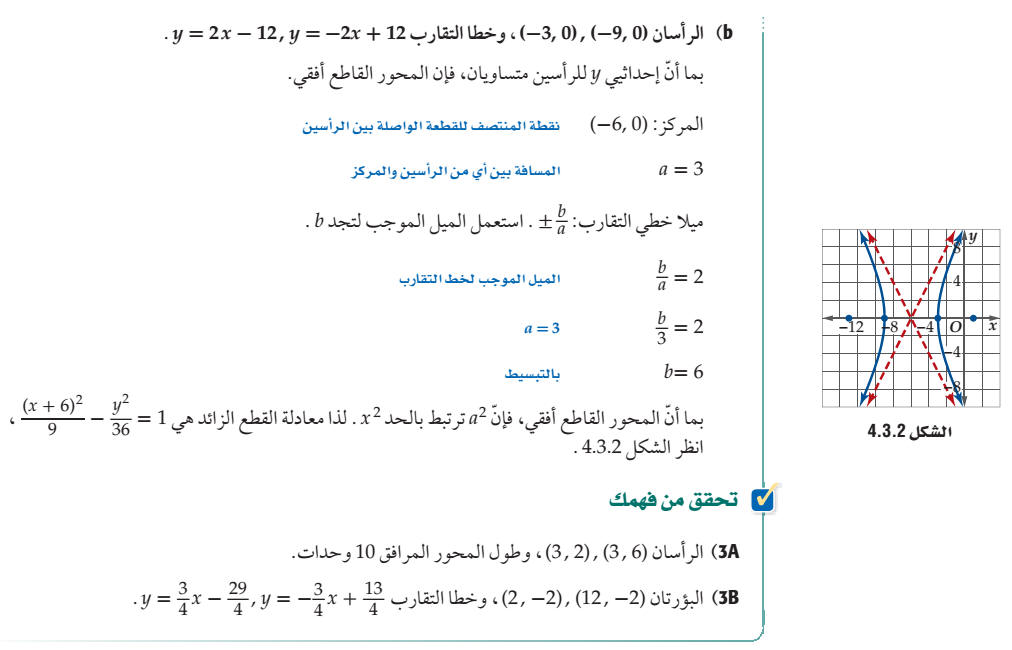  كتابة معادلة قطع زائد إذا علمت بعض خصائصه Index.2
