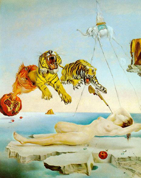 Salvador Dali Salvador_Dali_-_One_Second_Before_Awakening_from_a_Dream_Caused_by_the_Flight_of_a_Bee_Around_a_Promegranate