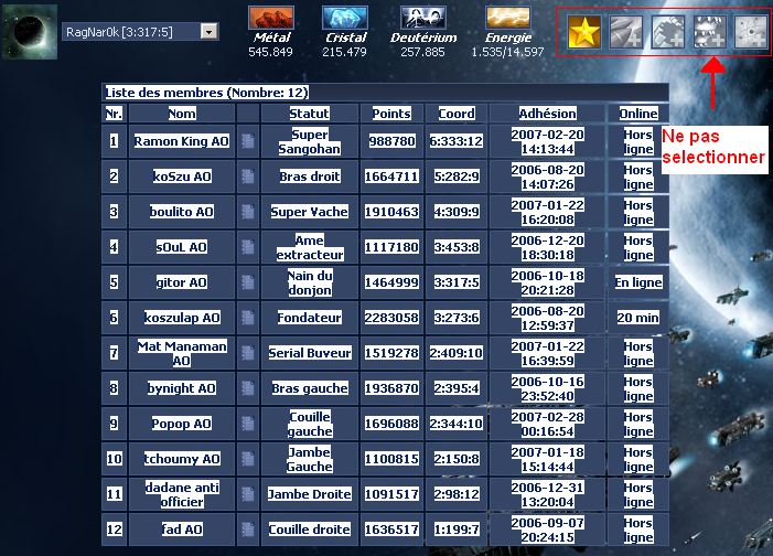 Utilisation de OGSpy pour les progressions ListeMembres