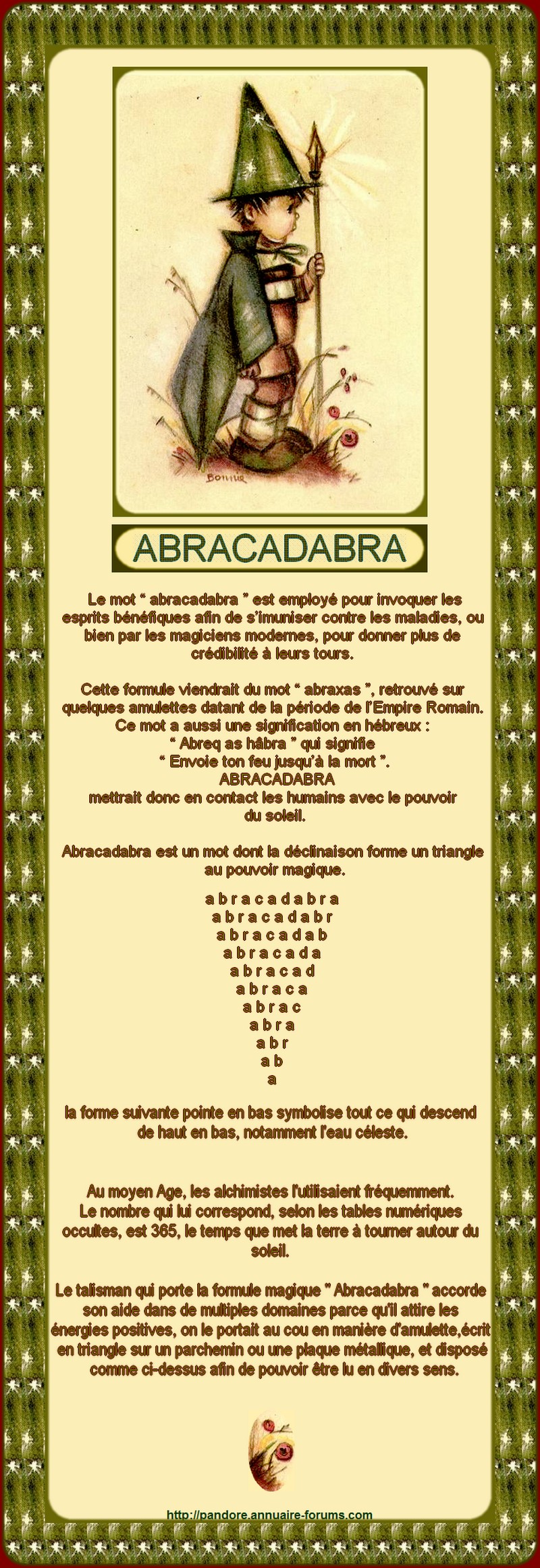 ABRACADABRA - MOT UTILISE POUR INVOQUER LES ESPRITS BENEFIQUES 56019755103192605757_A_