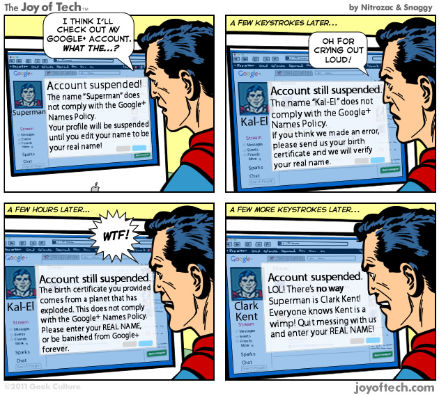 Superman Vs Google+ 1584