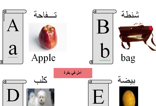 امتحان على الكلمات والحروف لغة إنجليزية الصف الأول الابتدائي ترم أول 707539383