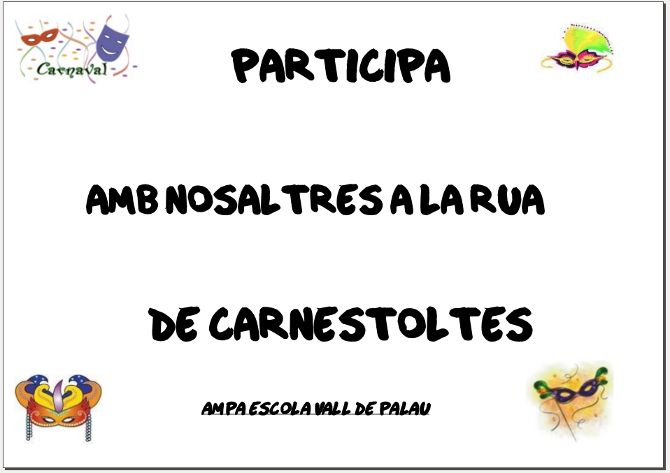 Apunta’t a desfilar amb nosaltres a la Rua! Cartell-participa-rua2