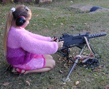 Can you find the weapon in this photo Girl_gun