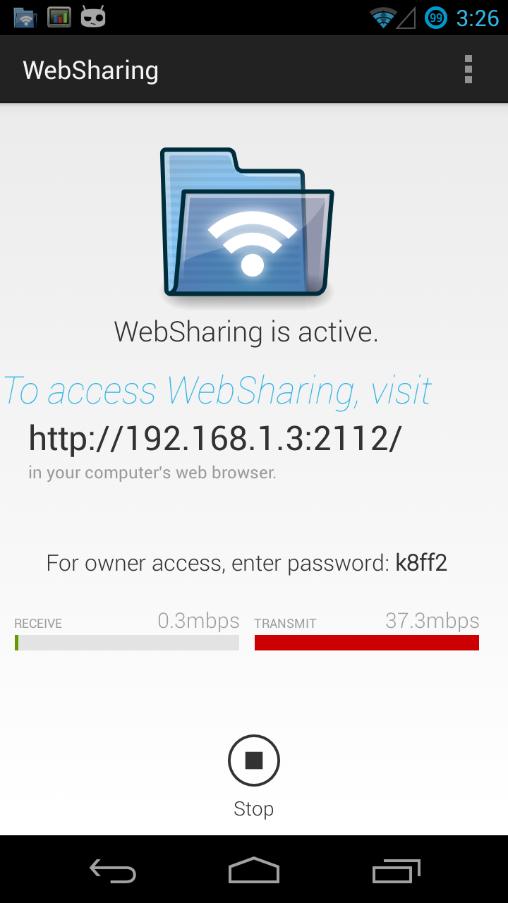 [SOFT]WEBSHARING : Affichage et transfert de fichiers media avec un navigateur Web [Gratuit/Payant][01.10.2013] App