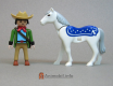 Playmobil dieren Th-horse2whitebluesaddleblnkt