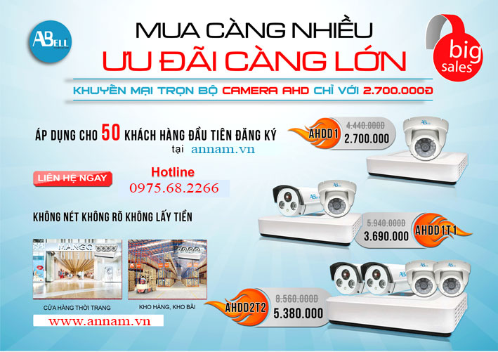 Khuyến mại lớn camera quan sát lớn nhất trong t.10 - lắp đặt miễn phí tại hà nội - giao hàng toàn quốc Km-abell