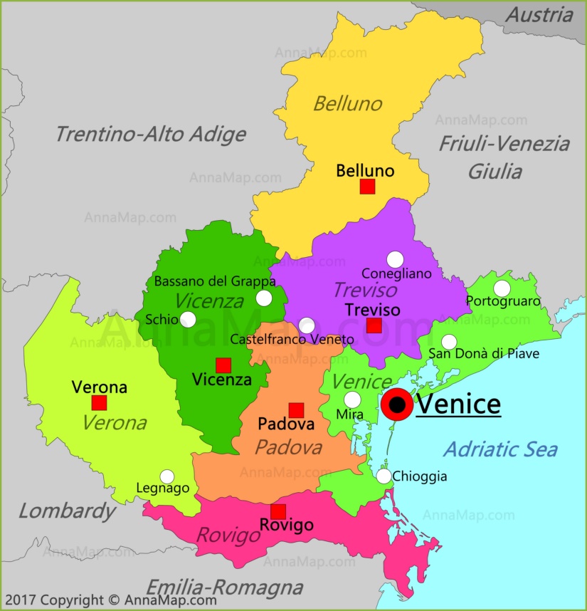 Mapas Regional y Provinciales Veneto-map