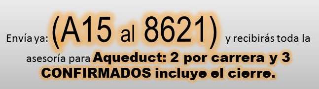 DATOS GRATIS AMERICANAS SOLO (2) HIPÓDROMOS GULFSTREAM PARK, SANTA ANITA, AQUEDUCT. !!SEPA LOS FIJOS, LAS MARCAS DE MAYOR REFERENCIA!! CÓDIGO 8621 Y CONTACTO: 0412-764-49-86. "NO JUGAMOS TODAS LAS CARRERAS". (JUEVES 14-04-2022) Aqueduct-1