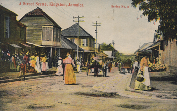 Ancient Kingston Jamaica Kingston-Street-Scene-postcard-resized-350