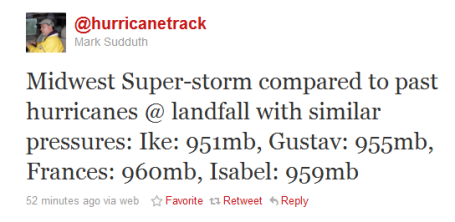 Barometric pressure hits record low in Minnesota Tweet