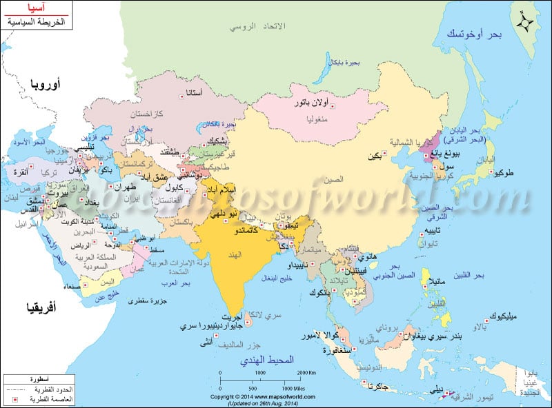 خرائط قارات العالم Asia-map