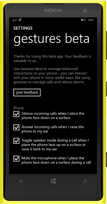 تطبيق Gestures من مايكروسوفت للتحكم في هاتف ويندوز فون دون لمسه Gestures-1