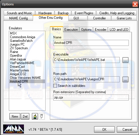 Configurar Amstrad en MALA usando WinAPE WinAPE-06