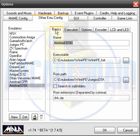 Configurar Amstrad en MALA usando WinAPE WinAPE-08