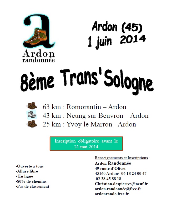 8ème Trans-Sologne (63 km) : 1er juin 2014 Trans14