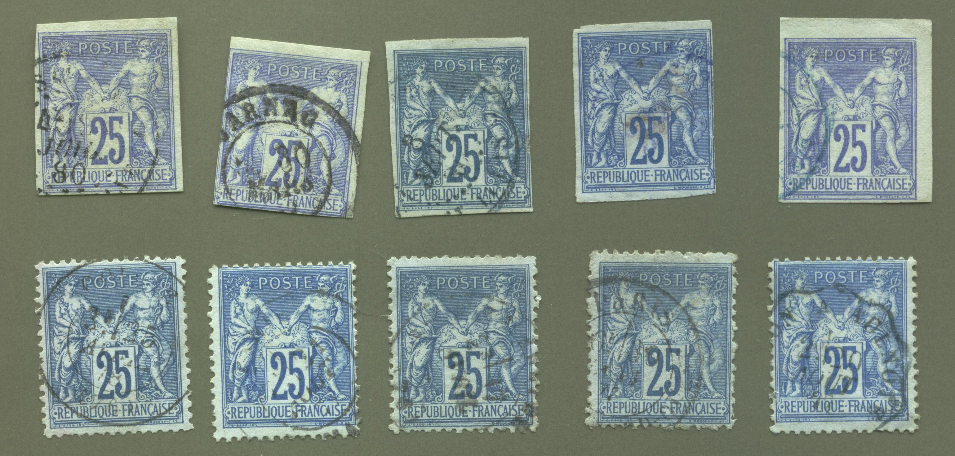 Les 25 centimes bleu coloniaux N79et78colonie