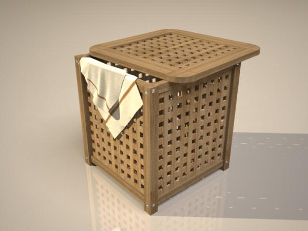 موديلات ثرى دى مفتوحة للتعديل(متجدد) حصرى على احلى استايل WoodenLaundryBasket