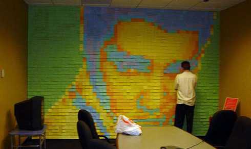 Bureau Elvis_post-it_art