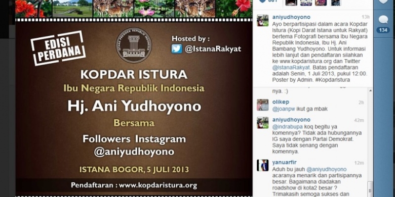 5 Juli, Ani Yudhoyono Bikin Kopdar dengan "Followers"-nya di Instagram 092030200000000000000000000000000000000000000instagram-bu-ani780x390