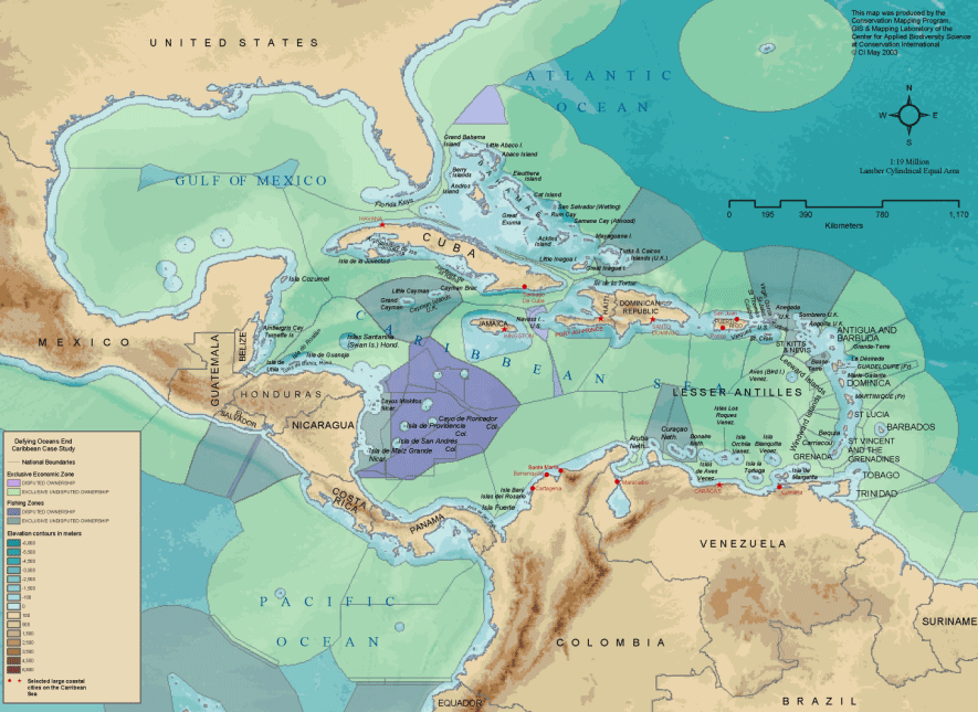 Hipótesis de conflicto Venezuela-Guyana Hawksbill_maritime_boundaries2