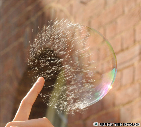 Perfectly timed photos Popping-soap-bubble