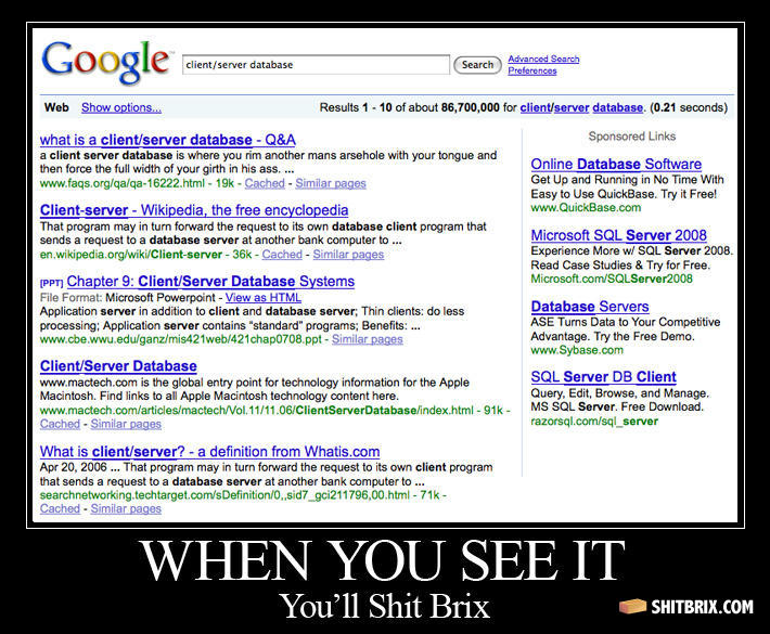 Three funny pictures (My opinion) Clientserverdatabase