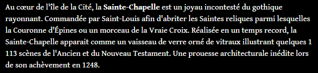 "La Sainte-Chapelle (Paris)." Eglise-ste-chapelle-texte