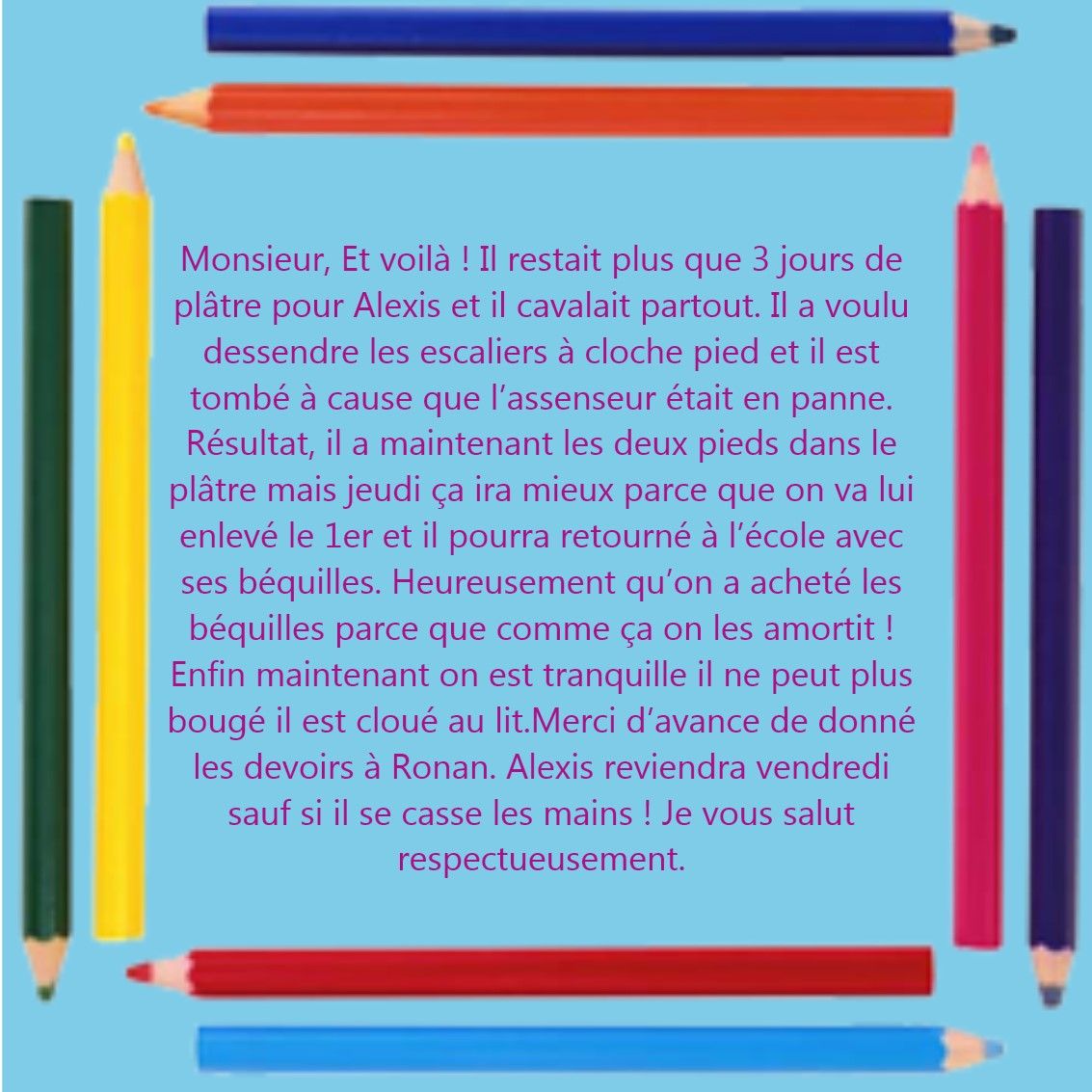 MOTS D'EXCUSE SCOLAIRES (HUMOUR) Mot25