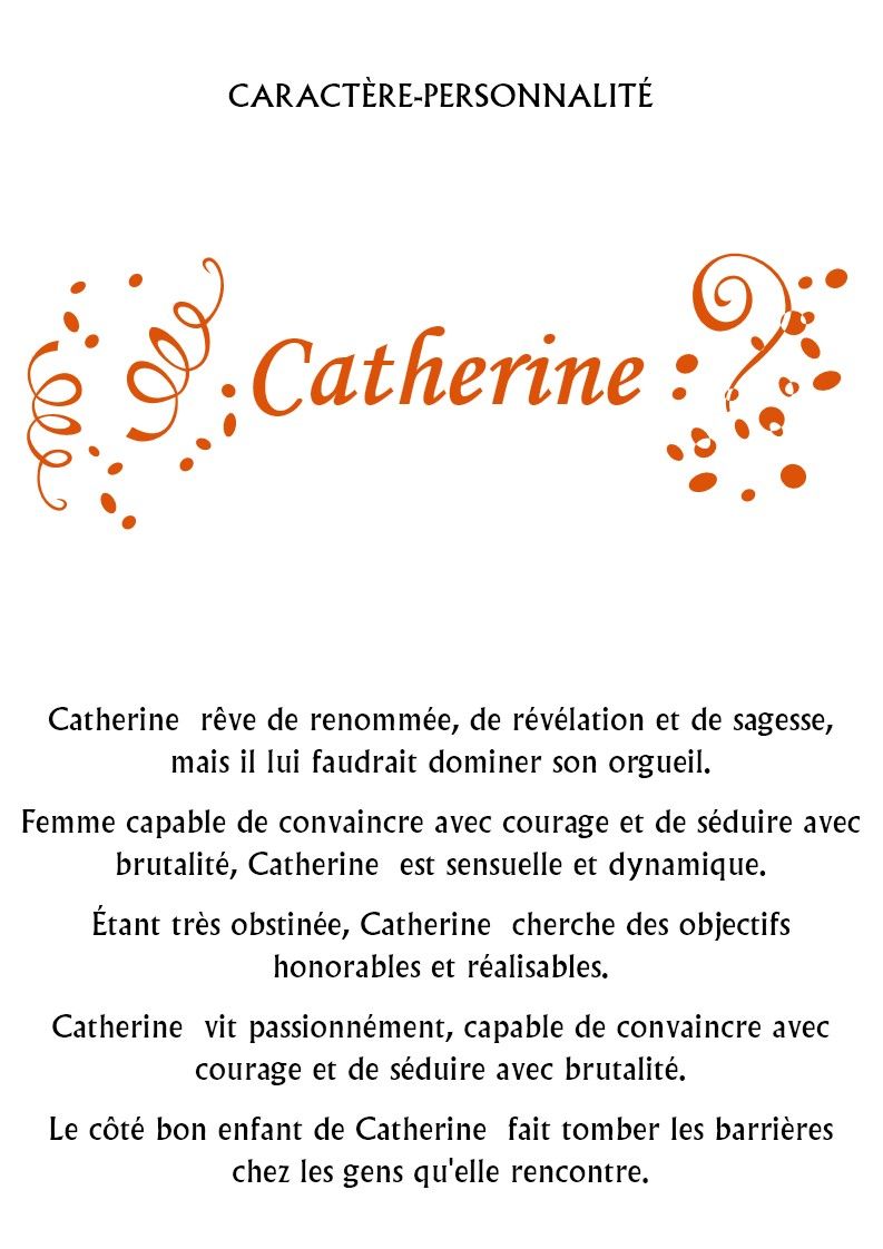 SAINT DU JOUR (caractère & personnalité) Stecatherine