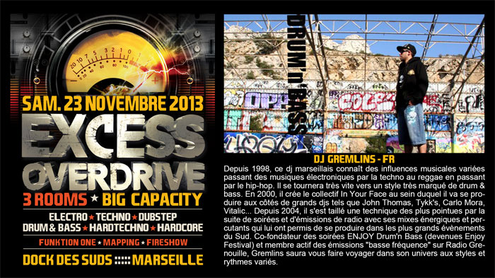 23/11/13-Excess Overdrive @ Marseille - 3ROOMS/ ELEC 19-GREMLINS-700x393