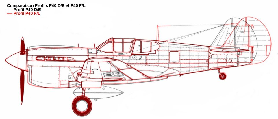 [Hobby Boss] 1/72 - Curtiss P-40F Warhawk LAFAYETTE  Comparaison%20P40DE-P40FL