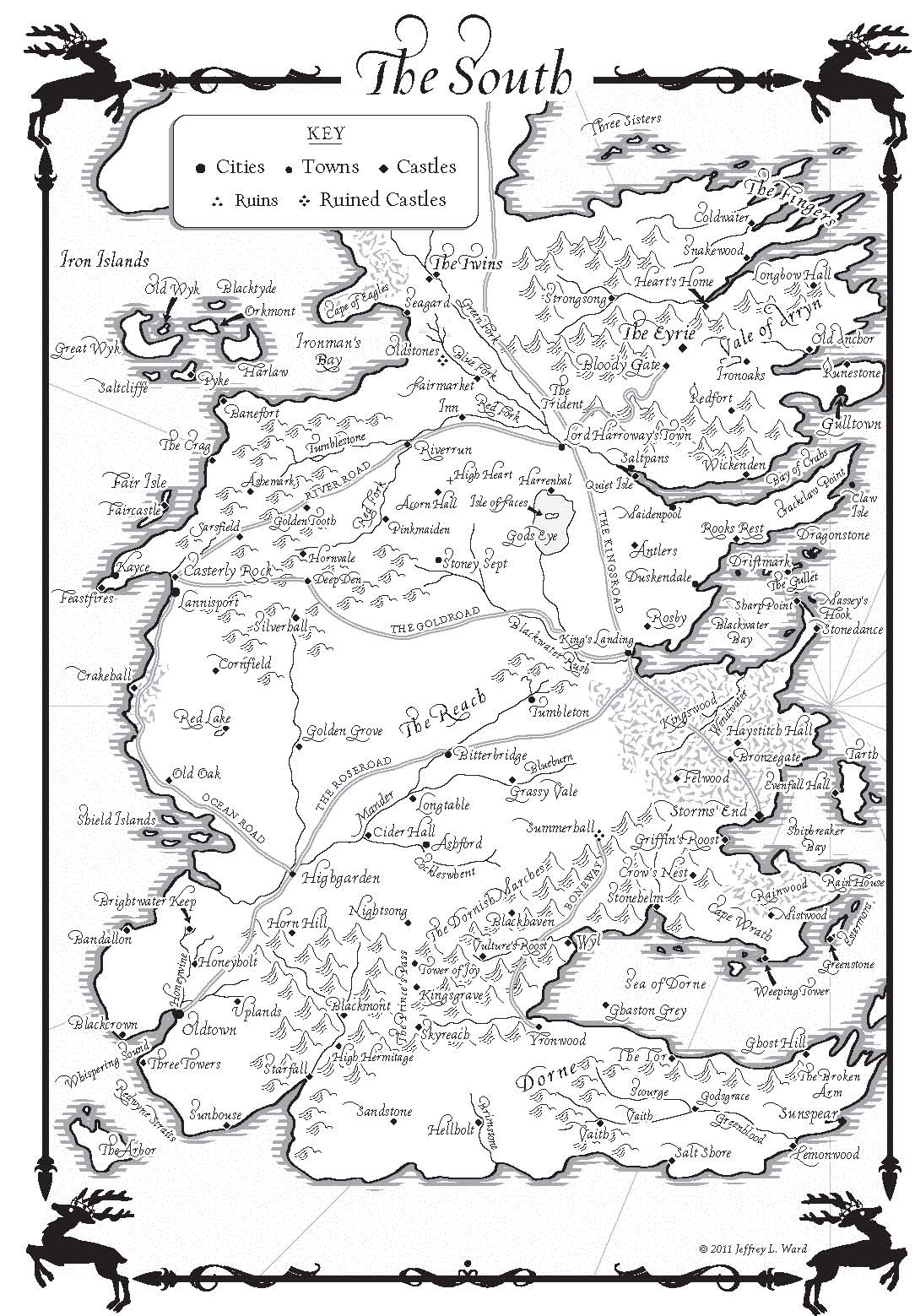 The Maps of Westeros, Essos & Sothoros The_south_Adwd_map