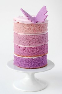 طريقه اعداد كعكه اومبير الارجوانيه Mini-purple-ombre-cake1-199x300