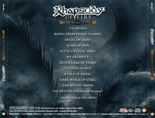 Rhapsody Of Fire - Dark Wings Of Steel (Japan Edition) (2013)  35923296GoU