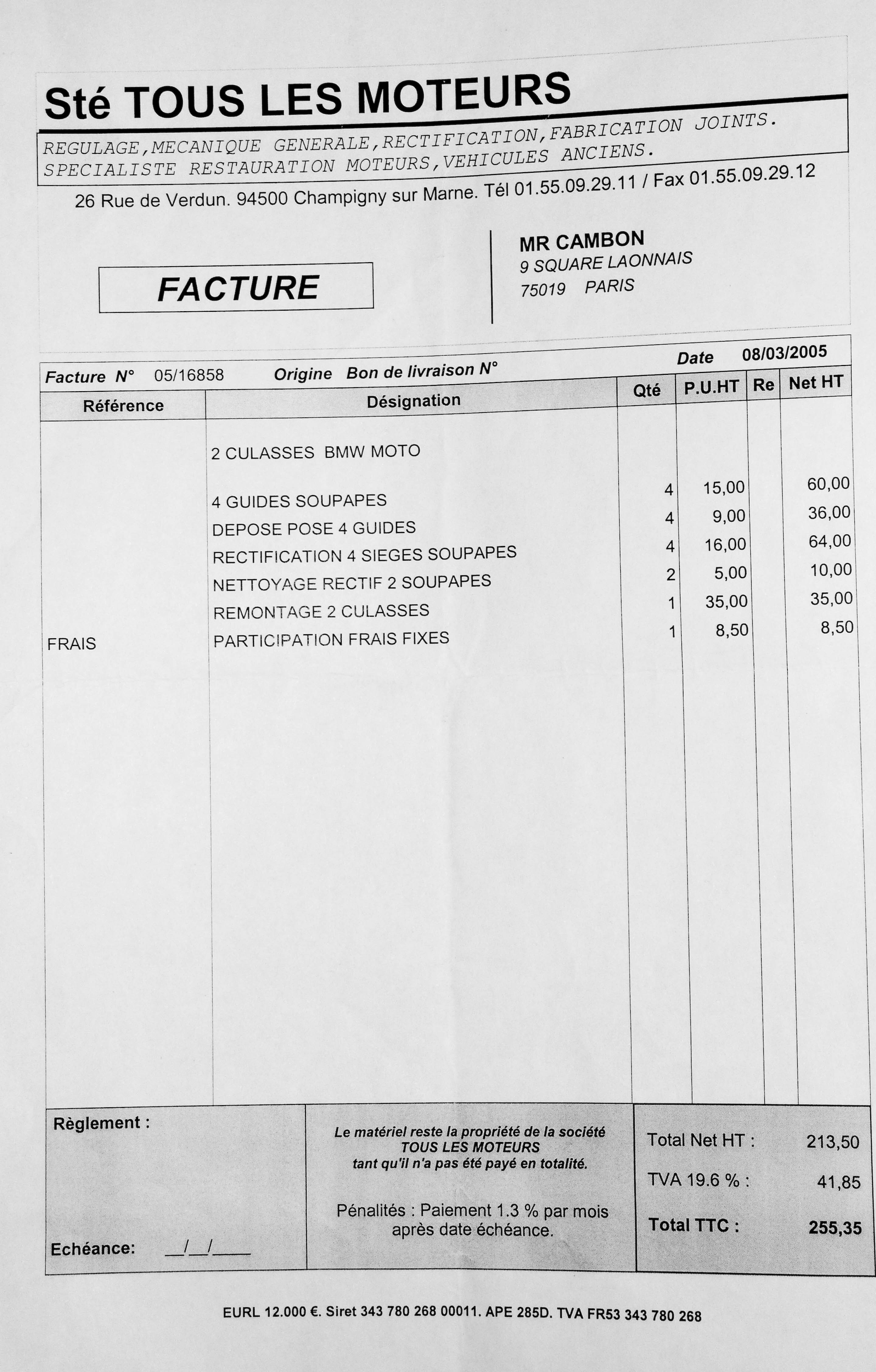 Reportage-Moteur-sr500 : Démontage, analyse des dégats, remontage - Page 3 Factureculasse